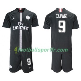 Tenue Paris Saint Germain Cavani 9 Jordan Noir Enfant Troisieme 2018-2019 Maillot de Foot
